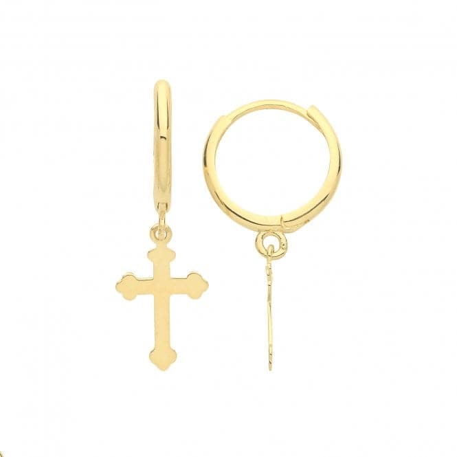 9ct Yellow Gold Cross Charm Drop Earrings ER1178Acotis Gold JewelleryER1178