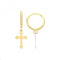 9ct Yellow Gold Cross Charm Drop Earrings ER1178Acotis Gold JewelleryER1178
