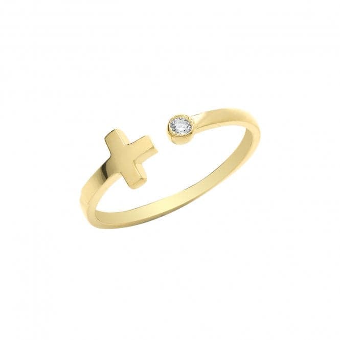 9ct Yellow Gold Cross Open Ring RN1609Acotis Gold JewelleryRN1609/K