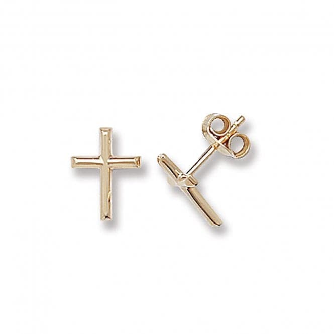 9ct Yellow Gold Cross Stud Earrings ER101Acotis Gold JewelleryER101