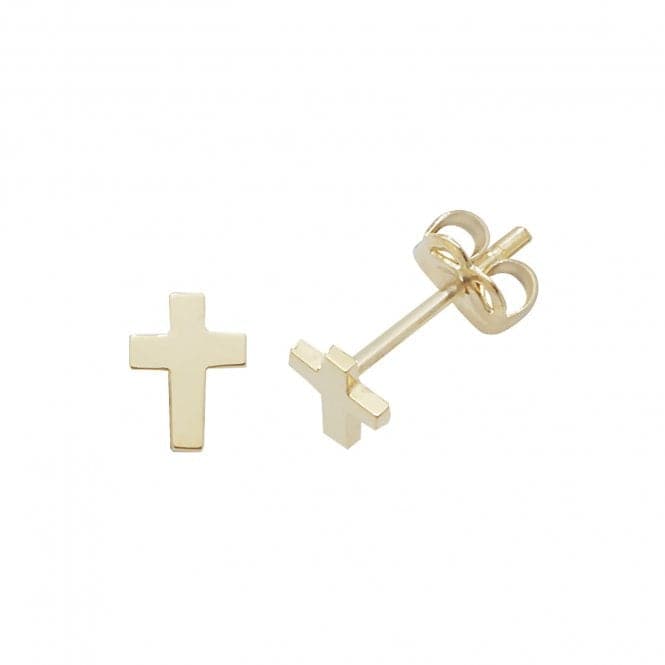 9ct Yellow Gold Cross Stud Earrings ES451Acotis Gold JewelleryES451