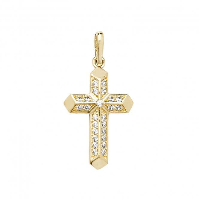 9ct Yellow Gold Cross Zirconia Pendant PN066Acotis Gold JewelleryPN066