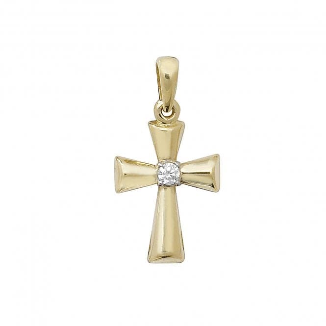 9ct Yellow Gold Cross Zirconia Pendant PN082Acotis Gold JewelleryPN082