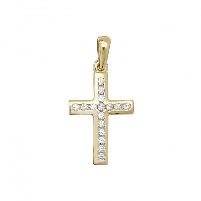 9ct Yellow Gold Cross Zirconia Pendant PN088Acotis Gold JewelleryPN088