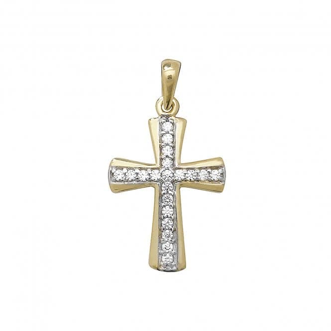 9ct Yellow Gold Cross Zirconia Pendant PN089Acotis Gold JewelleryPN089