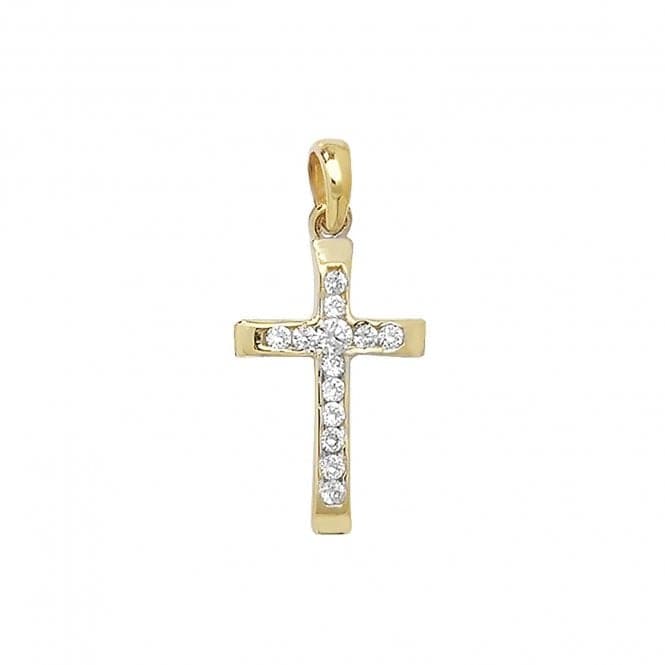 9ct Yellow Gold Cross Zirconia Pendant PN090Acotis Gold JewelleryPN090