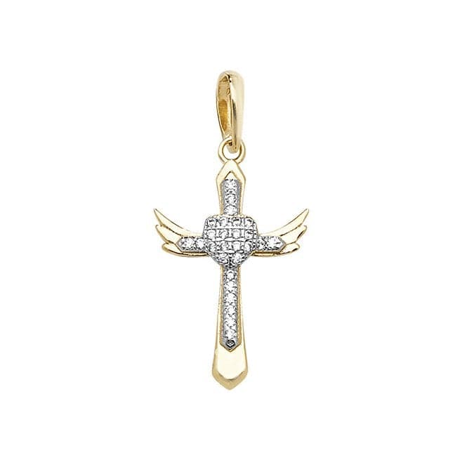 9ct Yellow Gold Cross Zirconia Pendant PN1041Acotis Gold JewelleryPN1041