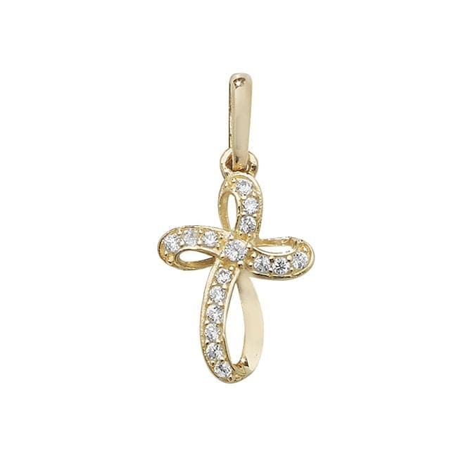 9ct Yellow Gold Cross Zirconia Pendant PN993Acotis Gold JewelleryPN993