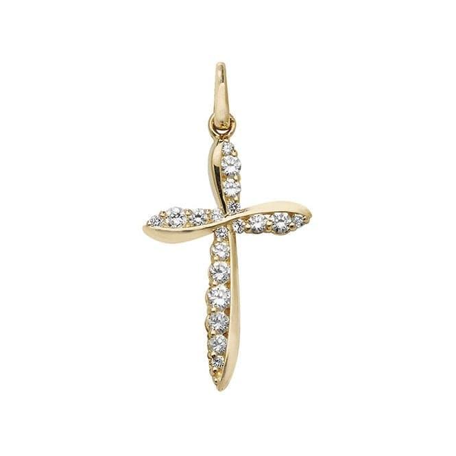 9ct Yellow Gold Cross Zirconia Pendant PN995Acotis Gold JewelleryPN995