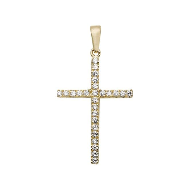 9ct Yellow Gold Cross Zirconia Pendant PN996Acotis Gold JewelleryPN996