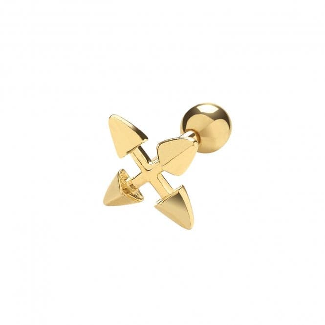 9ct Yellow Gold Crossed Arrows Cartilage 6mm Post Stud ES995Acotis Gold JewelleryES995