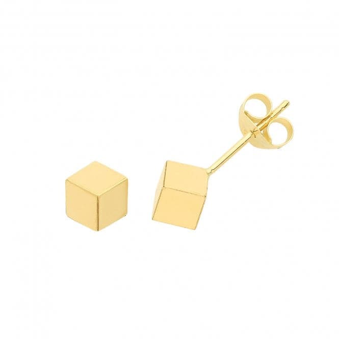 9ct Yellow Gold Cube Stud Earrings ES634Acotis Gold JewelleryES634