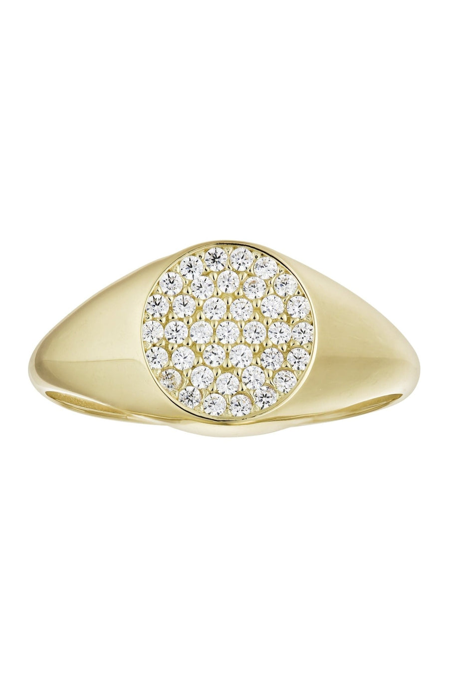 9ct Yellow Gold Cubic Zirconia Round Signet RingThe Fine CollectiveBA0071445 - K