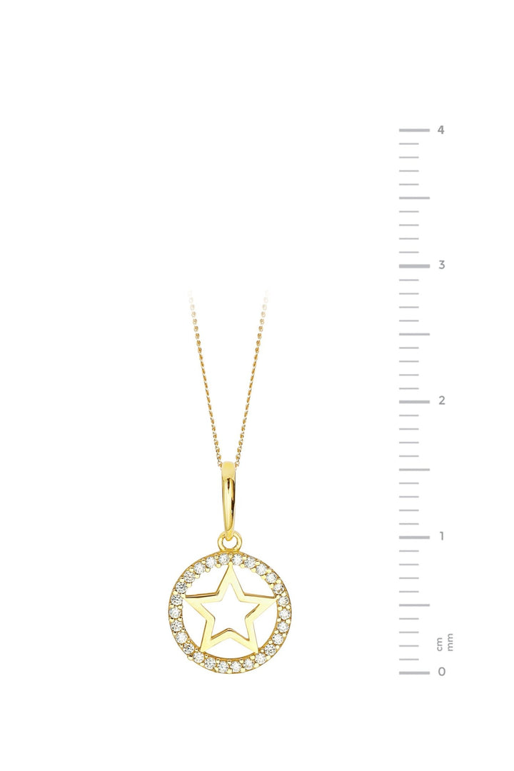 9ct Yellow Gold Cubic Zirconia Star Pendant NecklaceThe Fine CollectiveBA0063205