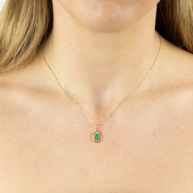 9ct Yellow Gold Cut Out Teardrop Emerald Pendant GP2286GElements GoldGP2286G