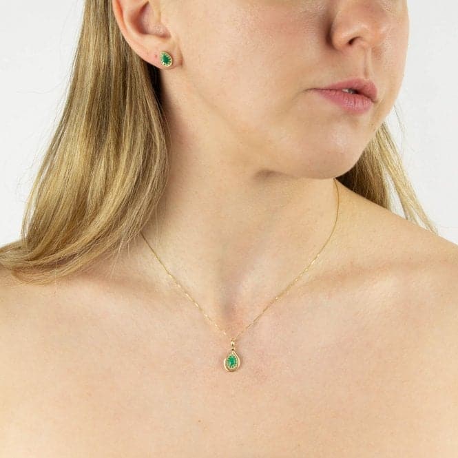 9ct Yellow Gold Cut Out Teardrop Emerald Pendant GP2286GElements GoldGP2286G