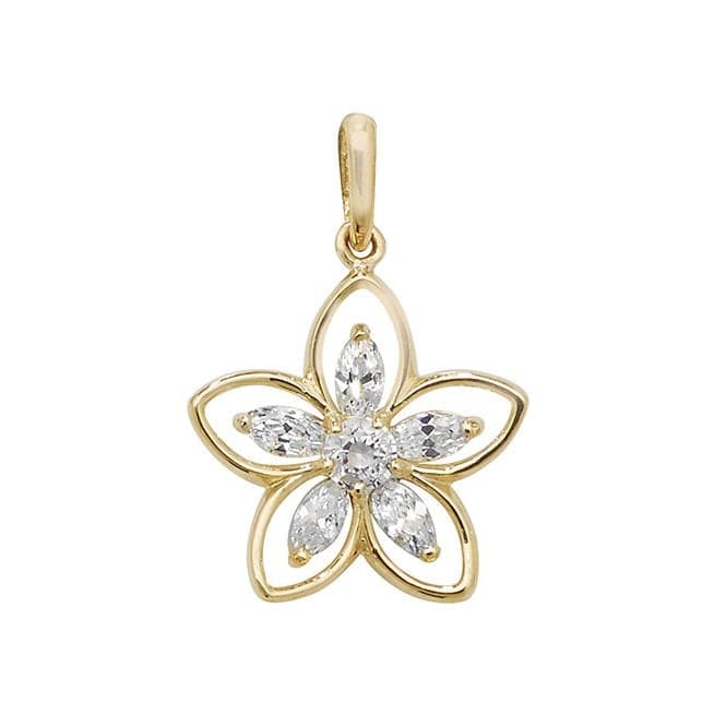 9ct Yellow Gold Daisy Zirconia Pendant PN1011Acotis Gold JewelleryPN1011