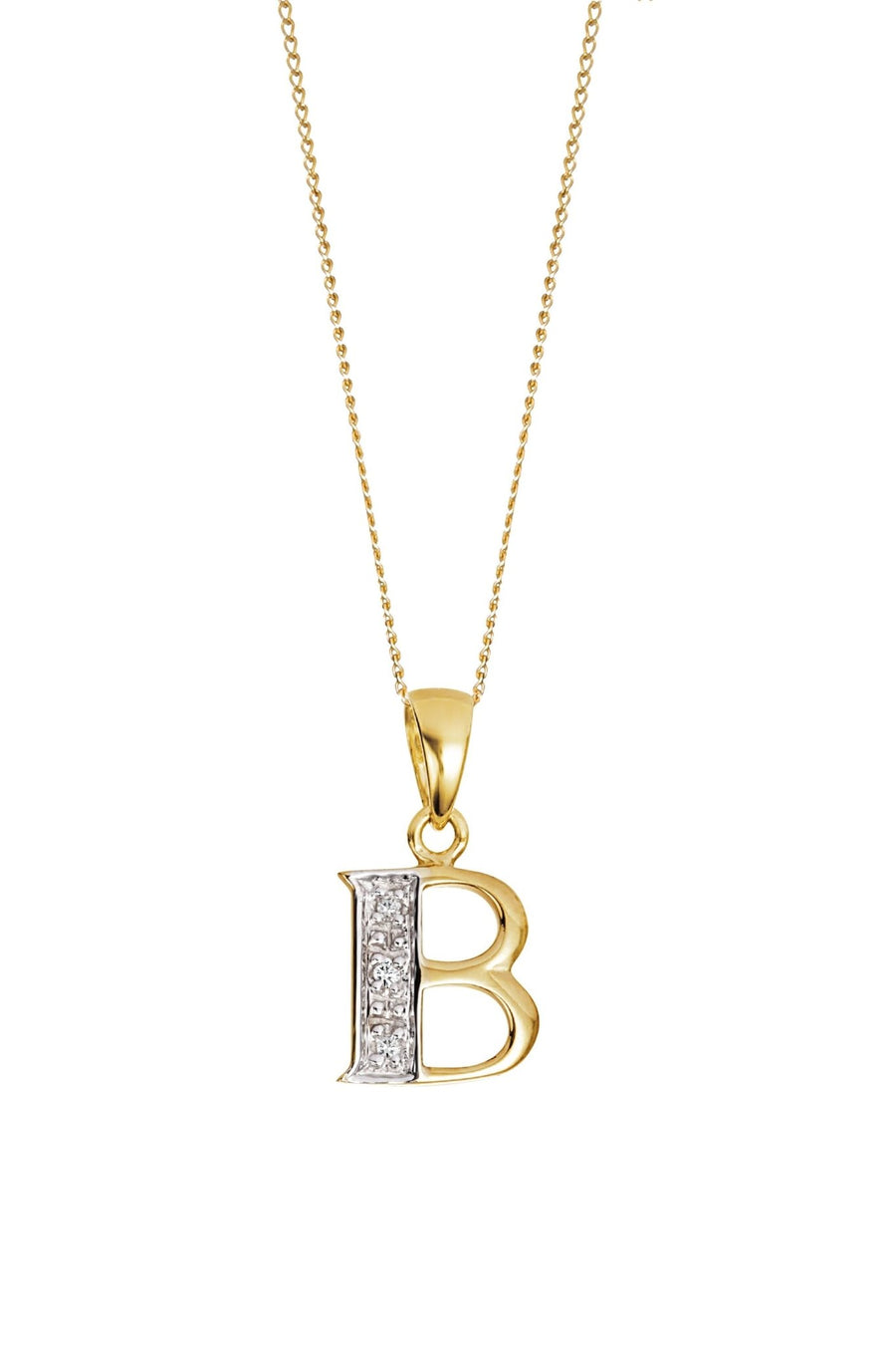 9ct Yellow Gold Diamond Initial PendantThe Fine CollectiveBA0073247 - B