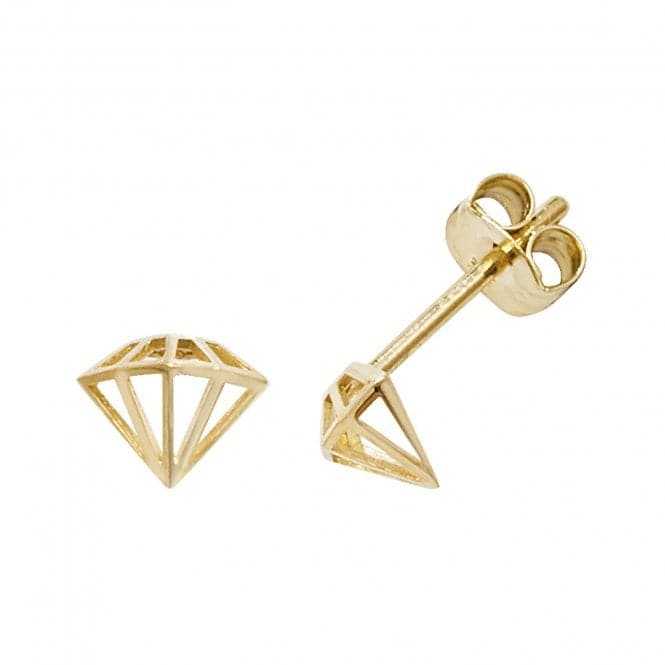 9ct Yellow Gold Diamond Shape Stud Earrings ES609Acotis Gold JewelleryES609