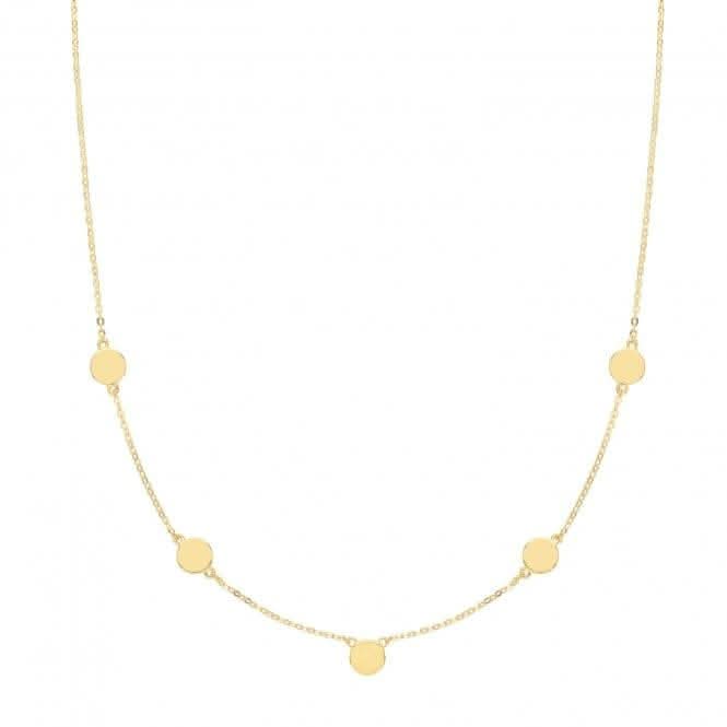 9ct Yellow Gold Disc Necklet NK397Acotis Gold JewelleryNK397