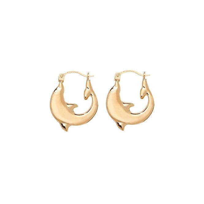 9ct Yellow Gold Dolphin Creole Earrings ER488Acotis Gold JewelleryER488