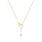 9ct Yellow Gold Double Circle With Drop Chain Necklet NK1609Acotis Gold JewelleryNK1609