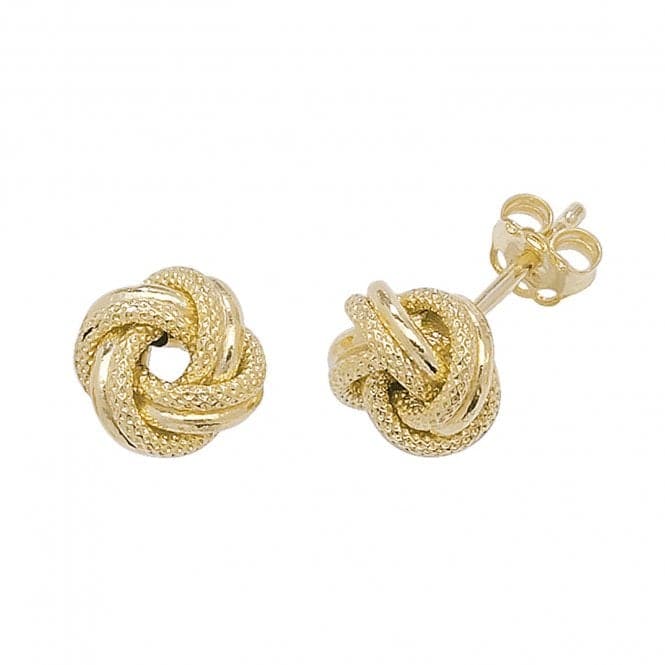 9ct Yellow Gold Double Knot Stud Earrings ER528Acotis Gold JewelleryER528