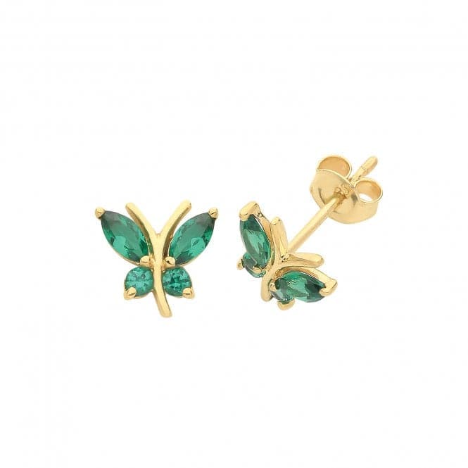 9ct Yellow Gold Em Butterfly Stud Earrings ES1602EAcotis Gold JewelleryES1602E