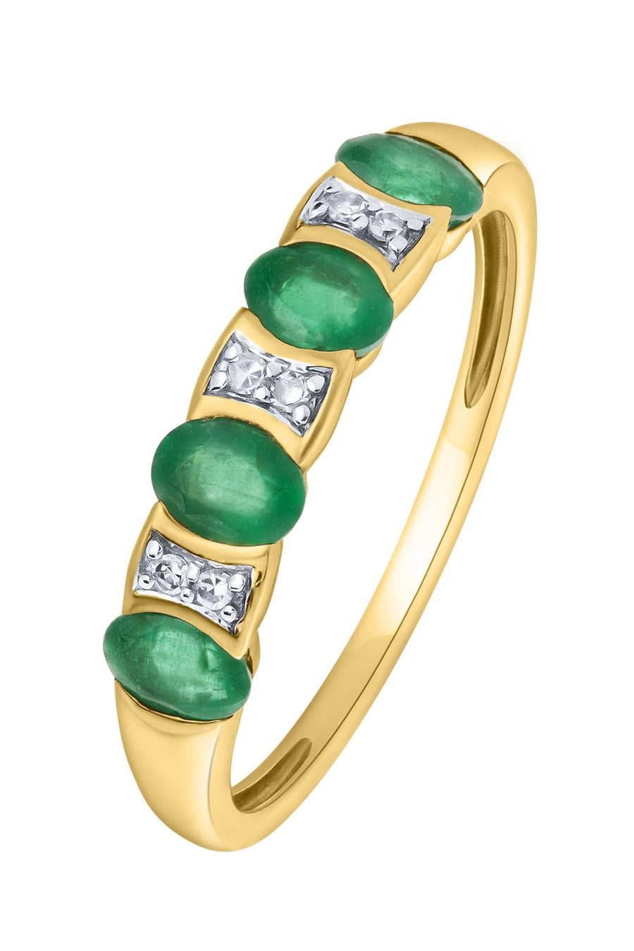 9ct Yellow Gold Emerald and Diamond RingThe Fine CollectiveBA0046036 - N