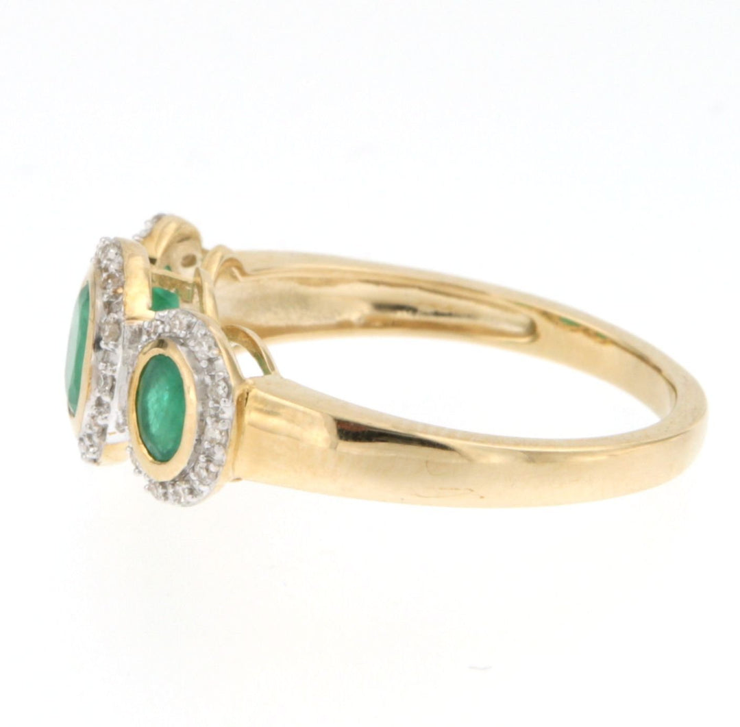 9ct Yellow Gold Emerald and Diamond RingThe Fine CollectiveBA0043958 - I