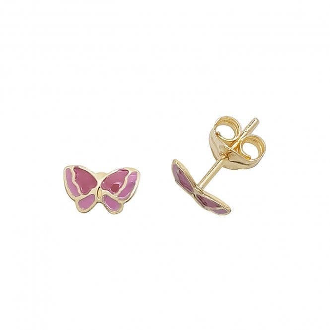 9ct Yellow Gold Enamel Butterfly Stud Earrings ES377Acotis Gold JewelleryES377