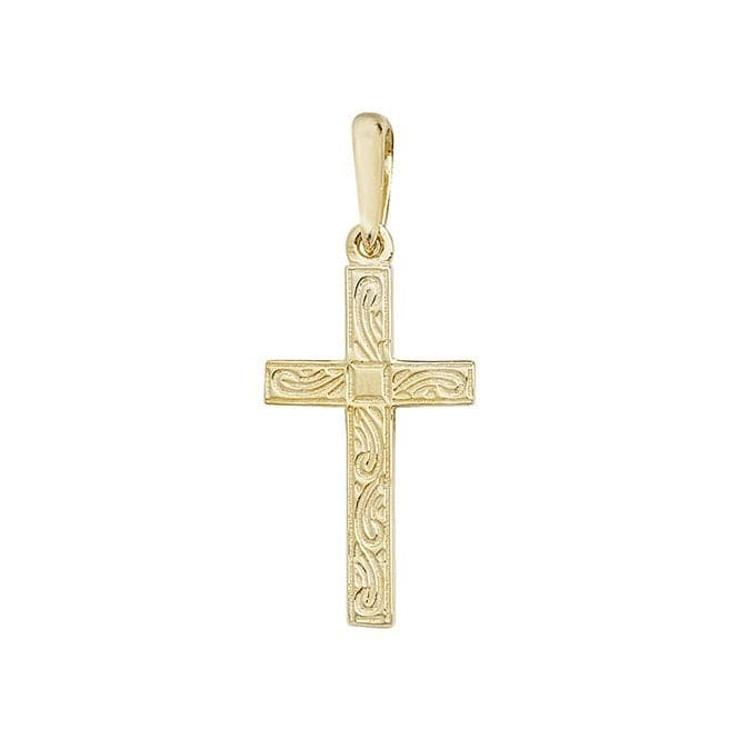 9ct Yellow Gold Engraved Cross Pendant PN120EAcotis Gold JewelleryPN120E