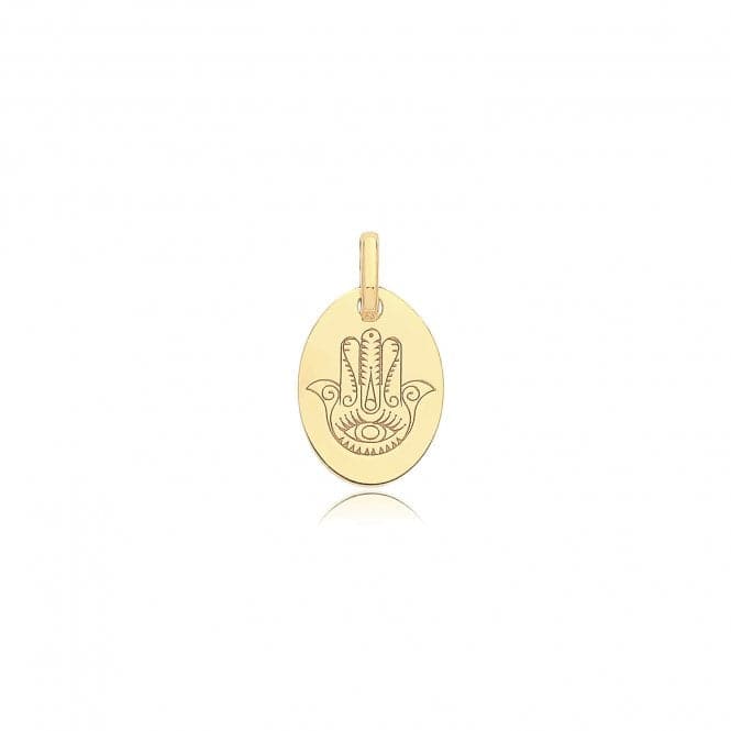 9ct Yellow Gold Engraved Oval Hamsa Pendant PN1332Acotis Gold JewelleryPN1332