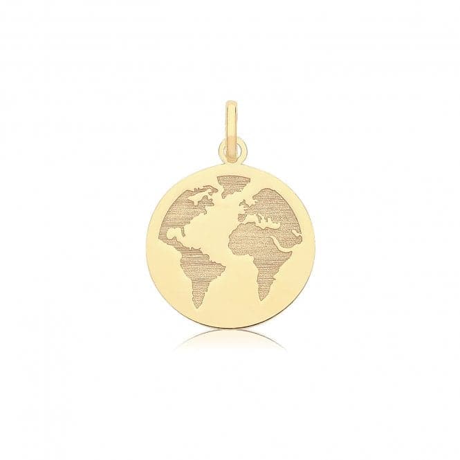 9ct Yellow Gold Engraved World Pendant PN1336Acotis Gold JewelleryPN1336