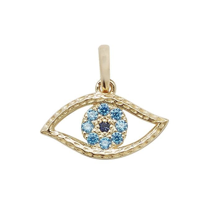 9ct Yellow Gold Evil Blue Eye Zirconia Pendant PN1003Acotis Gold JewelleryPN1003