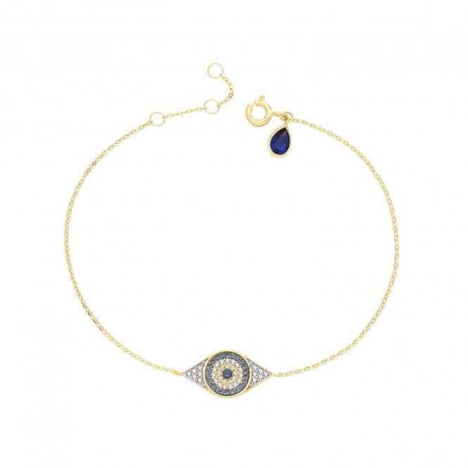 9ct Yellow Gold Evil Eye Bracelet BR670Acotis Gold JewelleryBR670