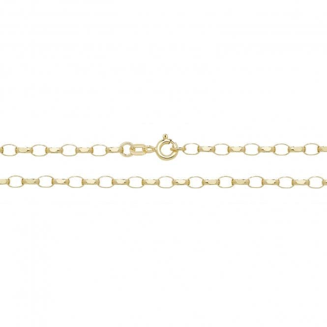 9ct Yellow Gold Faceted Belcher Chain CH381Acotis Gold JewelleryCH381/18