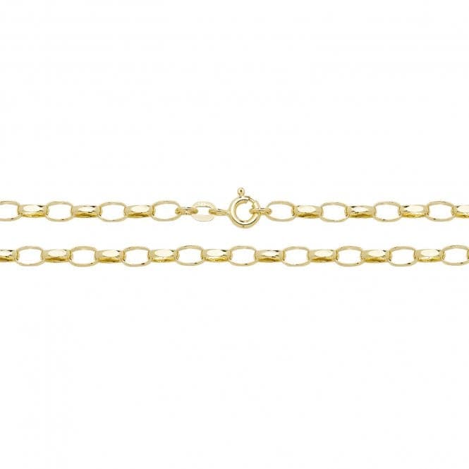 9ct Yellow Gold Faceted Belcher Chain CH382Acotis Gold JewelleryCH382/16