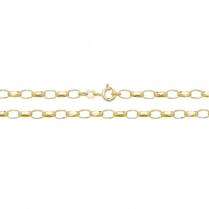 9ct Yellow Gold Faceted Belcher Chain CH382Acotis Gold JewelleryCH382/20