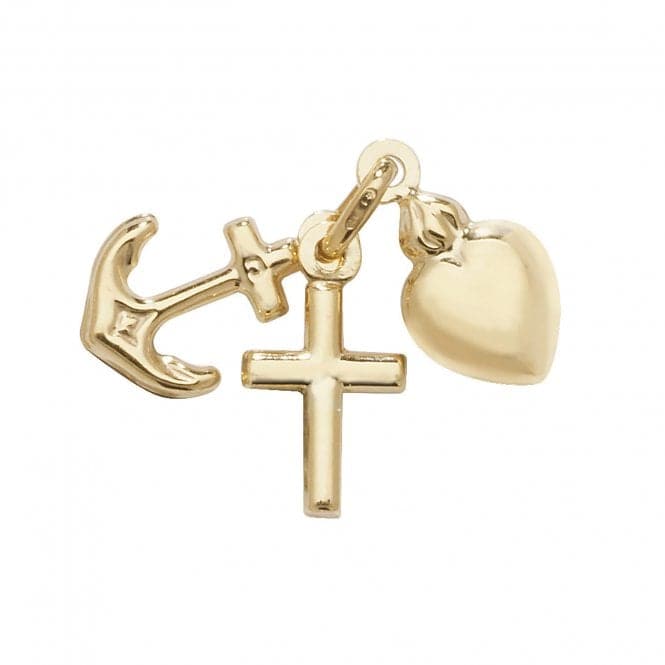 9ct Yellow Gold Faith/Hope/Charity Pendant PN207Acotis Gold JewelleryPN207