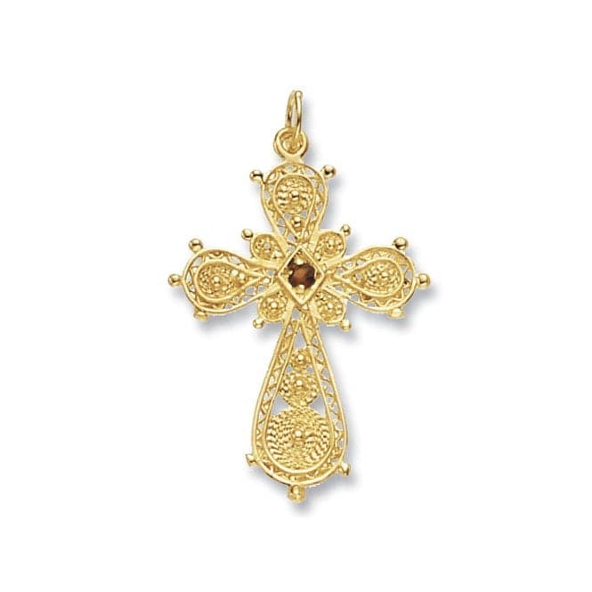 9ct Yellow Gold Filigree Cross Pendant PN432Acotis Gold JewelleryPN432