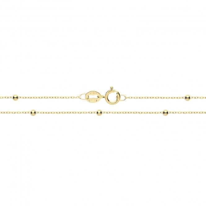 9ct Yellow Gold Flat Trace + Bead Chain CH179Acotis Gold JewelleryCH179/16