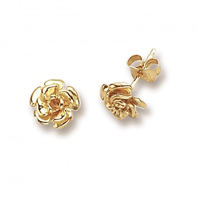 9ct Yellow Gold Flower Stud Earrings ER116Acotis Gold JewelleryER116