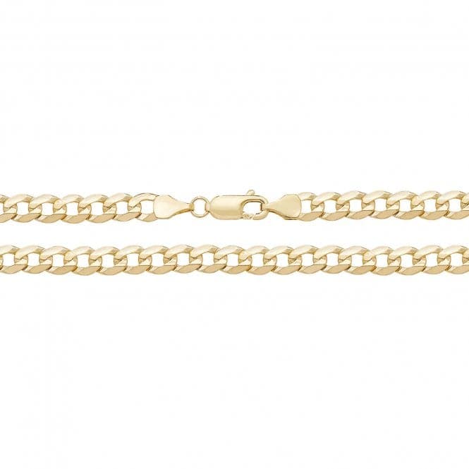 9ct Yellow Gold Flt Bvld Curb Chain CH440Acotis Gold JewelleryCH440/18