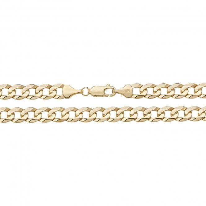 9ct Yellow Gold Flt Bvld Curb Chain CH442Acotis Gold JewelleryCH442/20