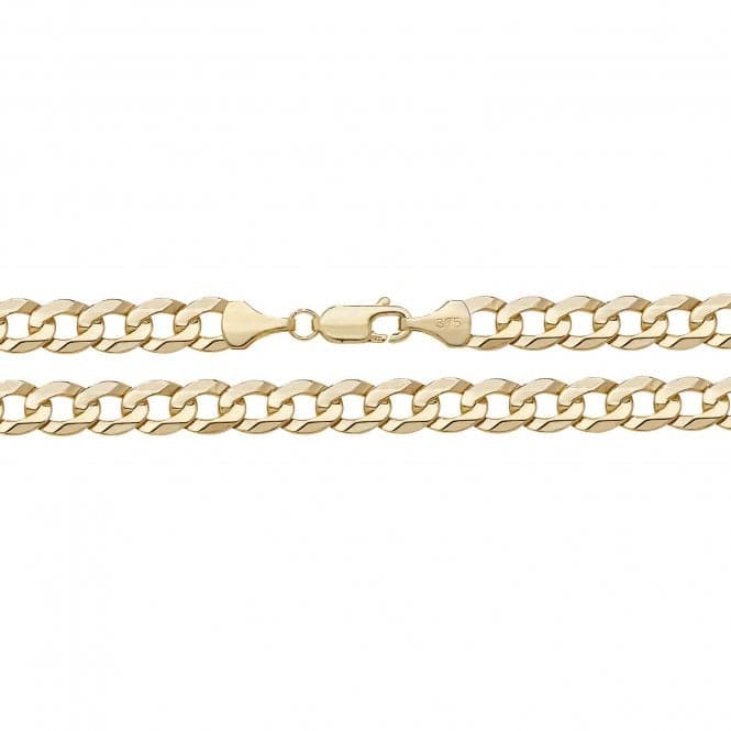 9ct Yellow Gold Flt Bvld Curb Chain CH442Acotis Gold JewelleryCH442/07