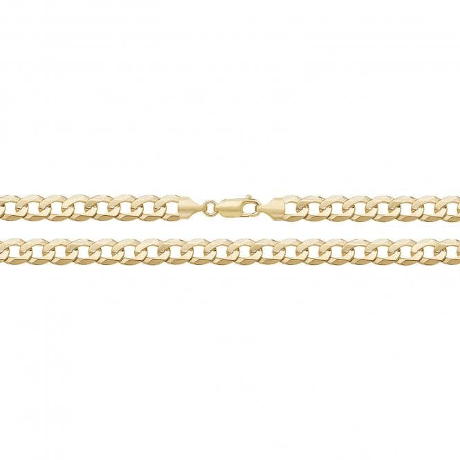 9ct Yellow Gold Flt Bvld Curb Chain CH443Acotis Gold JewelleryCH443/20