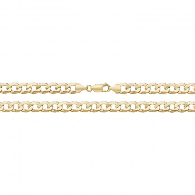 9ct Yellow Gold Flt Bvld Curb Chain CH443Acotis Gold JewelleryCH443/08