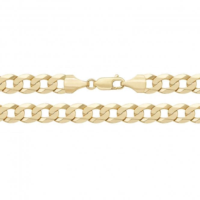 9ct Yellow Gold Flt Bvld Curb Chain CH444Acotis Gold JewelleryCH444/22