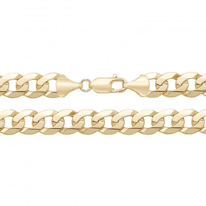 9ct Yellow Gold Flt Bvld Curb Chain CH445Acotis Gold JewelleryCH445/20